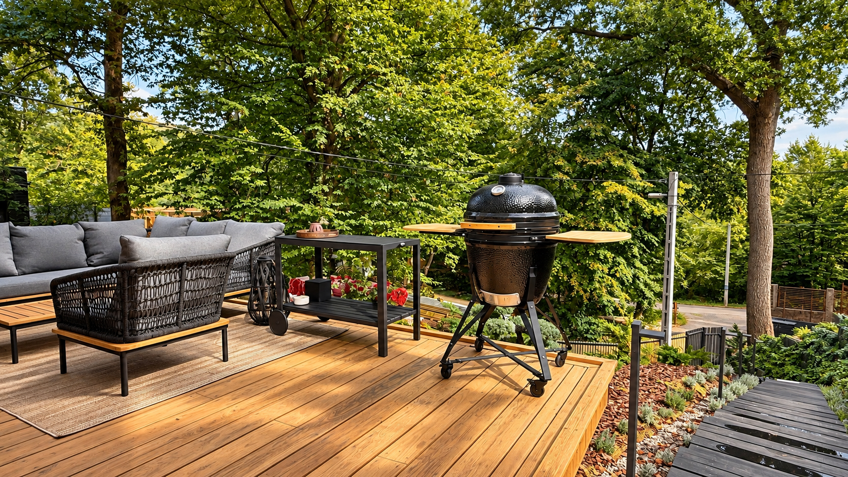 Kamado grill és teraszbútorok.